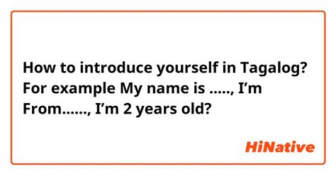 tagalog introduce yourself example|Tagalog Absolute Beginner Lesson 2 – Introducing Yourself.